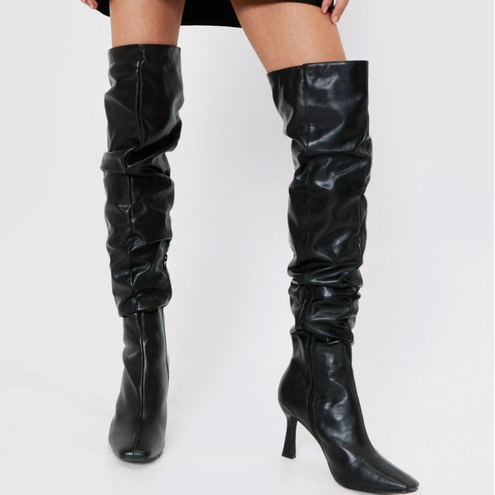 NEW Thigh High Slouchy Stiletto Heel Boots